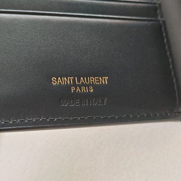 Saint Laurent YSL Gold "Small Cassandre" Leather Bi-fold Wallet (New) - Picture 6 of 11